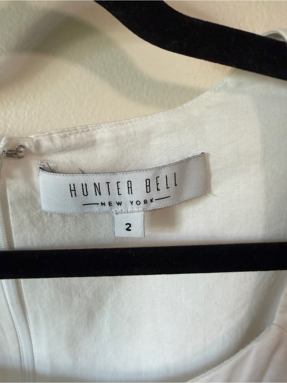 Hunter Bell white Camille puff-sleeve peplum pleated scoop neck top blouse sz 2 - Picture 6 of 7